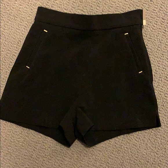Black High Waisted Dress Shorts - Picture 1 of 2